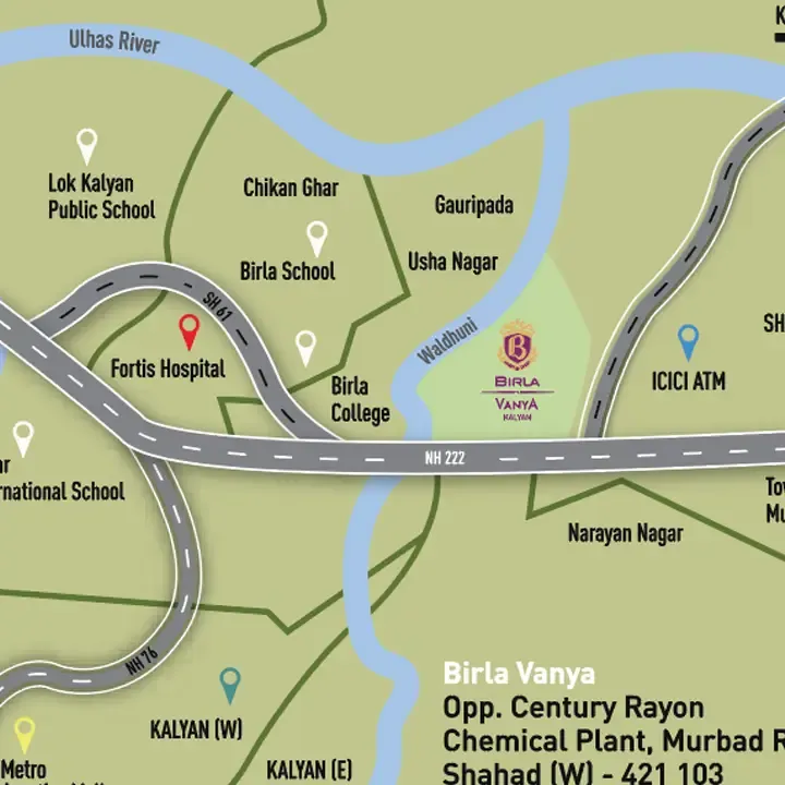 Birla Vanya location map, Kalyan